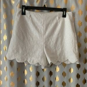 scalloped edge shorts